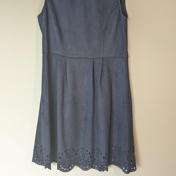 Devoted Luxury Apparel Blue Faux Suede Dress EUC - Picture 3 of 9